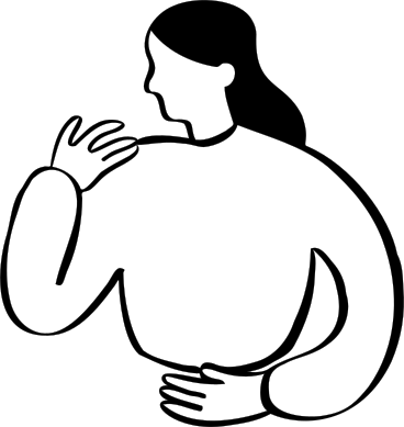 torso of a woman with long hair PNG, SVG