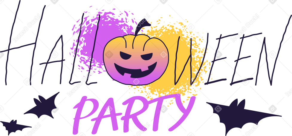halloween party with pumpkin PNG, SVG