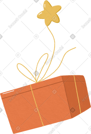 red gift box with star PNG, SVG