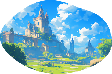 Fantasy castle background в PNG, SVG
