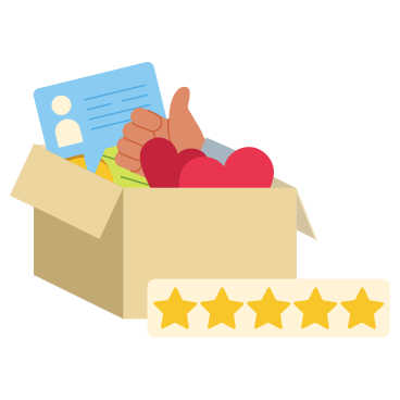A box of marketing stuff PNG, SVG
