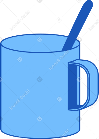 mug with a spoon PNG, SVG