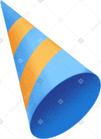 Синяя праздничная шляпа с желтыми полосками в PNG, SVG