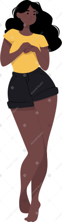 girl in shorts and t-shirt Illustration in PNG, SVG