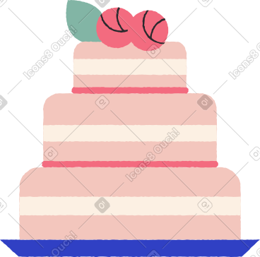 Festive three-tiered cake PNG, SVG