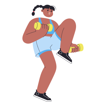 Mujer haciendo ejercicio con pesas PNG, SVG
