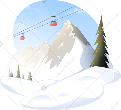 winter mountain background Illustration in PNG, SVG