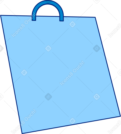shopping bag blue Illustration in PNG, SVG