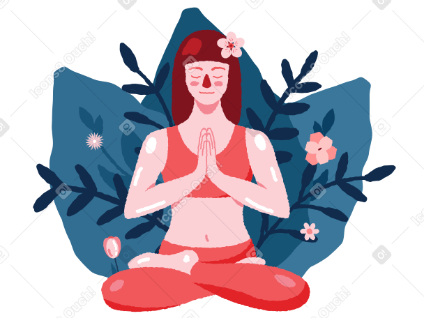 Woman meditating with folded hands to chest PNG, SVG