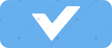 Blue button with white check mark PNG, SVG