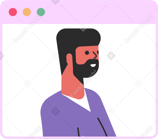 man in a browser window PNG、SVG