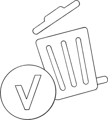 garbage can and check mark PNG, SVG