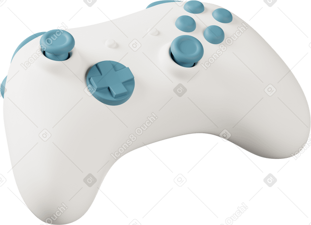 3D white gamepad PNG、SVG