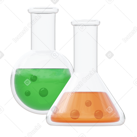 3d 2つのフラスコ のpngとsvgでのイラスト