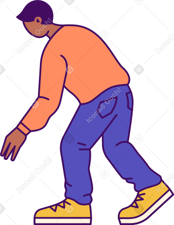 young man leaning forward PNG, SVG