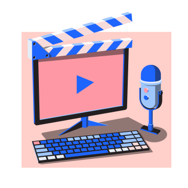 Video-editing software on computer  PNG, SVG