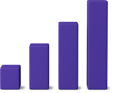 big growing purple bar chart PNG, SVG
