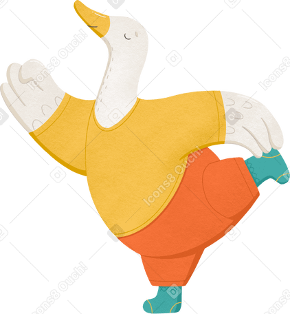 goose stands on one leg with his eyes closed PNG, SVG