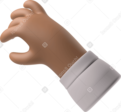 3D Brown skin hand taking something PNG, SVG