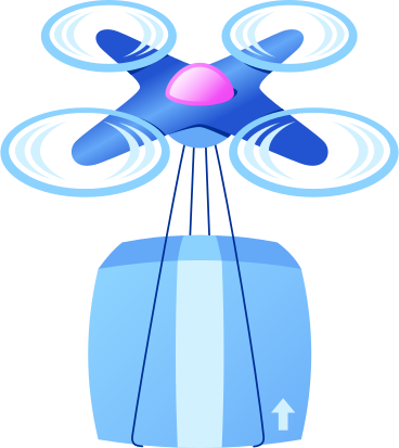 drone with parcel PNG, SVG