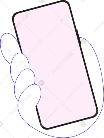 smartphone che tiene in mano PNG, SVG