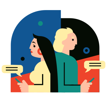 Man and woman chatting on the phone PNG, SVG