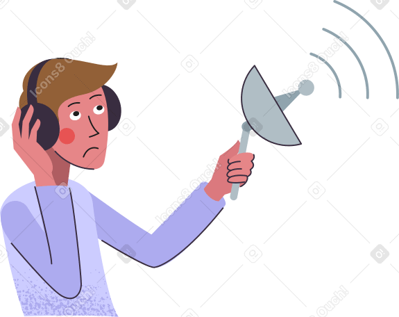 man with scaner Illustration in PNG, SVG