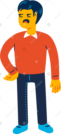 man is bored PNG, SVG