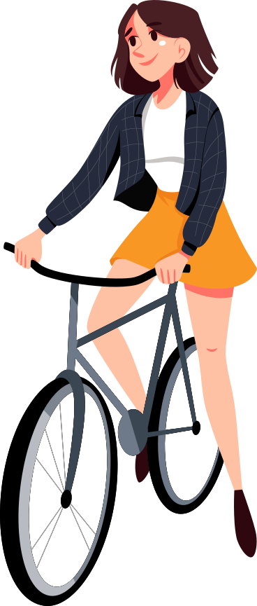 Junges mädchen auf einem fahrrad PNG, SVG