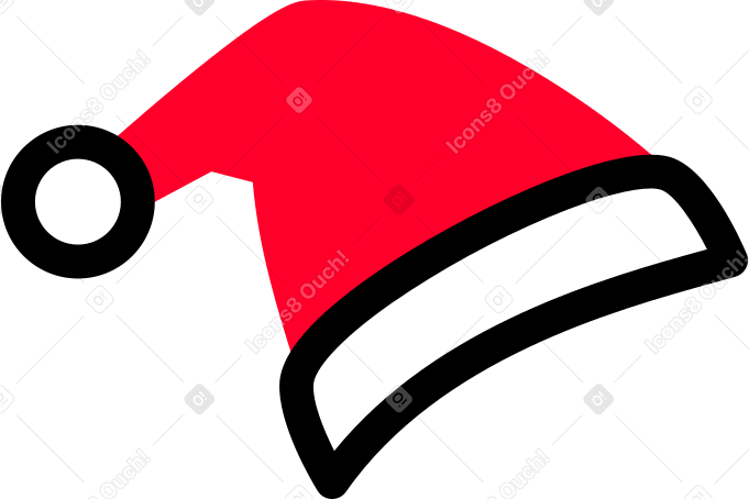 red christmas hat Illustration in PNG, SVG