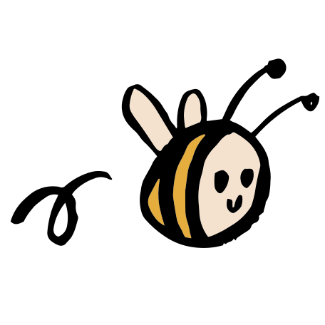 bee smiling Illustration in PNG, SVG