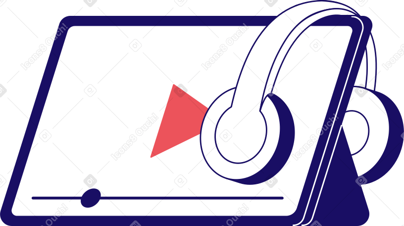 tableta con auriculares PNG, SVG