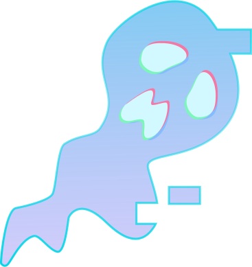 blue ghost with glitch PNG, SVG