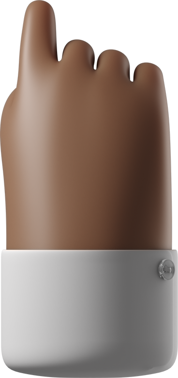 Back view of dark brown skin hand pointing up PNG, SVG