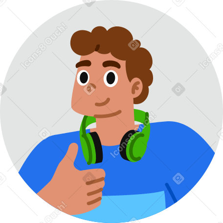 man showing thumb up avatar PNG, SVG