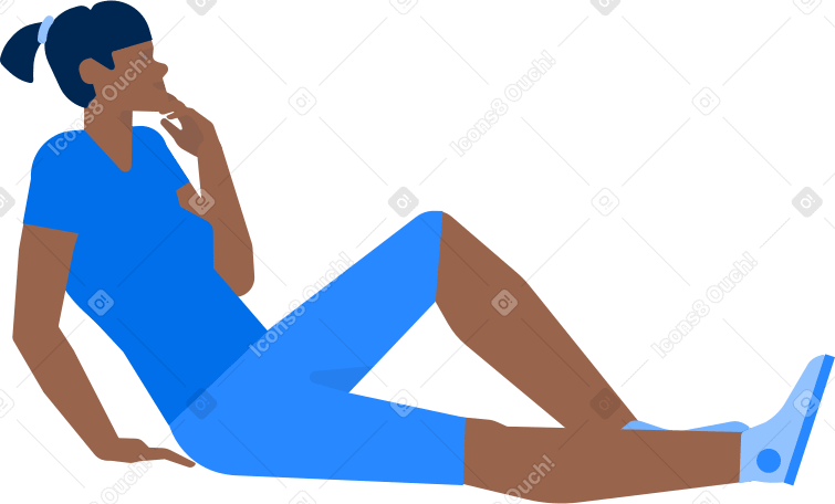 女性は足を伸ばして座っている PNG、SVG