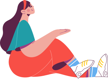 sitting girl with outstretched hand PNG, SVG