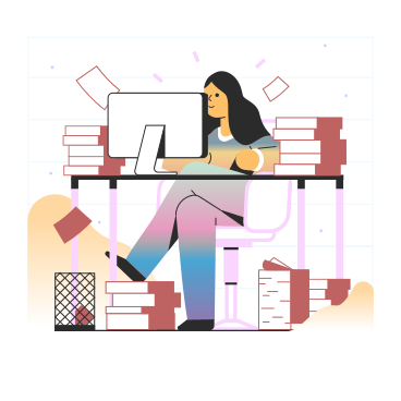 Ilustración animada de Proceso de trabajo en GIF, Lottie (JSON), AE