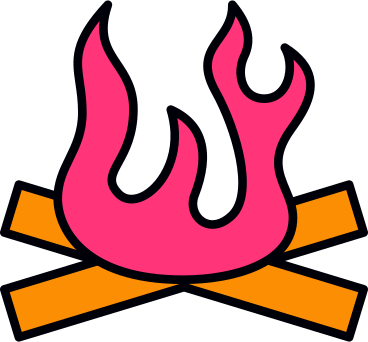 Brennende flamme mit brennholz PNG, SVG