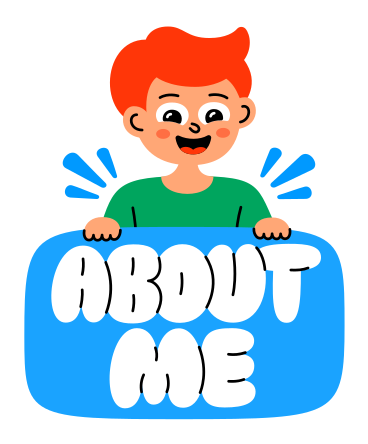 lettering sticker about me boy text PNG, SVG