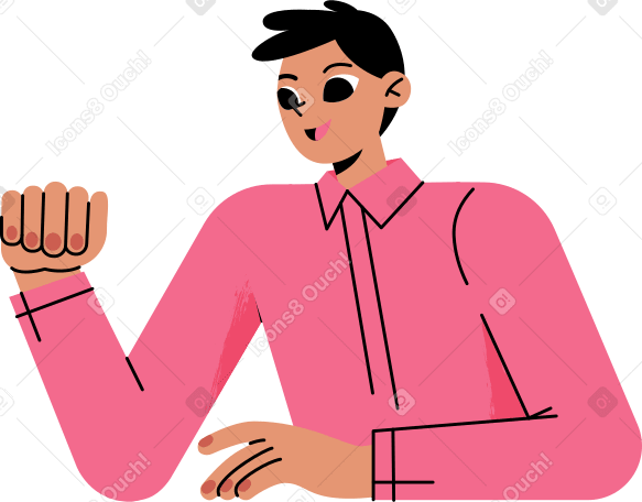 man in the pink shirt Illustration in PNG, SVG