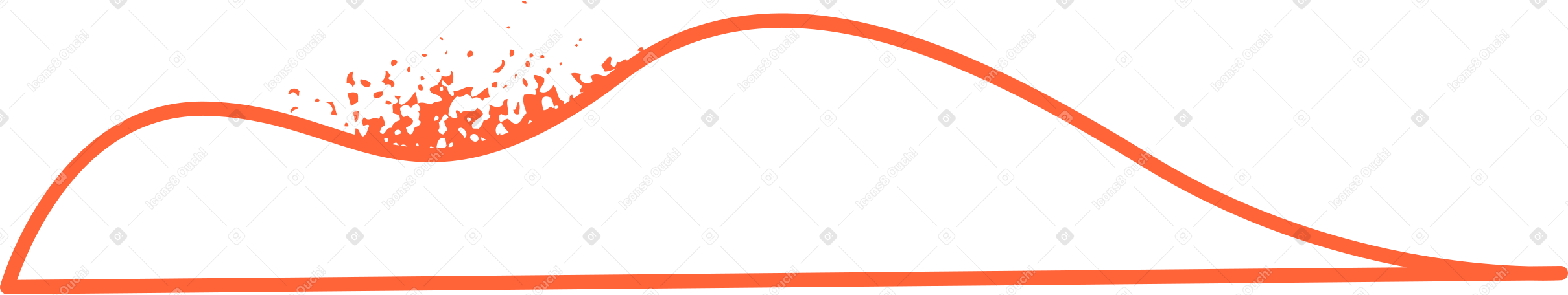 small long red outline cloud PNG, SVG