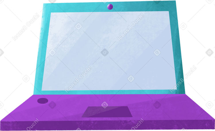 open laptop with white screen Illustration in PNG, SVG