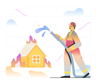 Extinguishing a fire PNG, SVG