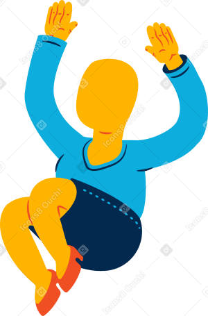 chubby woman jumping Illustration in PNG, SVG