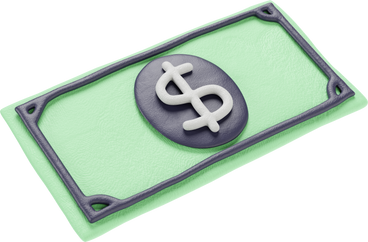 Vista lateral de uma nota de dólar PNG, SVG
