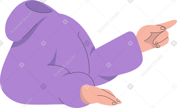 half of the body in a lilac hoodie Illustration in PNG, SVG