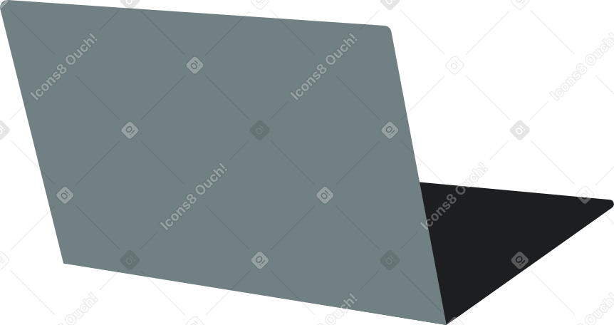 Открытый серый ноутбук в PNG, SVG