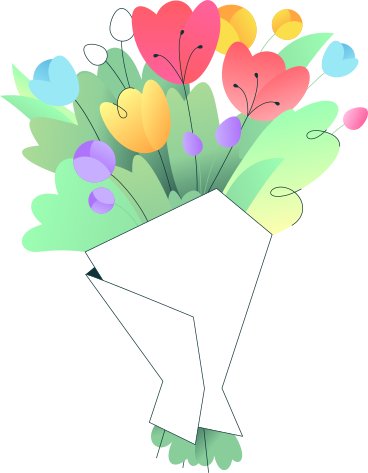 bunch of flowers in wrapping paper PNG, SVG