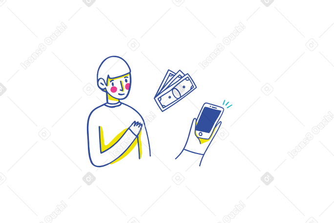 Mobile payment  Illustration in PNG, SVG